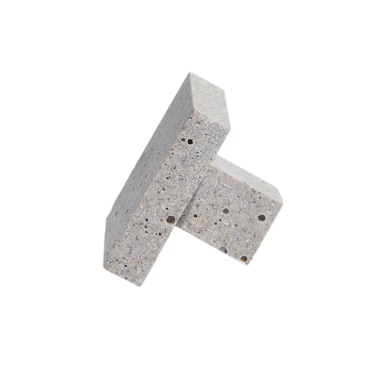 Bouton de meuble carré Pierre, résine beige brut, l.34 mm
