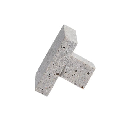 Bouton de meuble carré Pierre, résine beige brut, l.34 mm