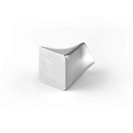 Bouton de meuble Volcan, zinc argent
