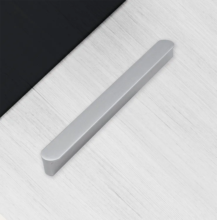 Poignée de meuble Light, zinc chrome brossé, entraxe 128 mm