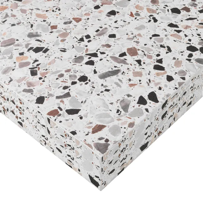 Plan îlot stratifié Terrazzo Pietra L.126 x P.104 cm, Ep.38 mm