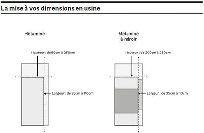 Porte de placard coulissante Ciment l.66.2xH.250cm