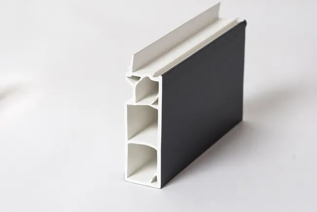 Tapée PVC grise pour porte et fenêtre, isolation 160 mm, longueur 1.50 m