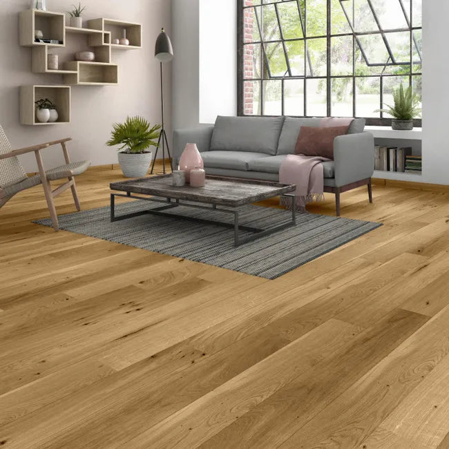 Parquet contrecollé chêne blond charme vitrifié M BEAULIEU FLOORING, l.13 cm