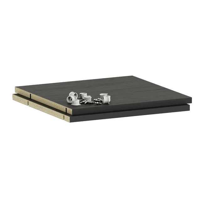 Lot de 2 étagères SPACEO Evo'M noir pour caisson + angle L.40 x P.38 cm