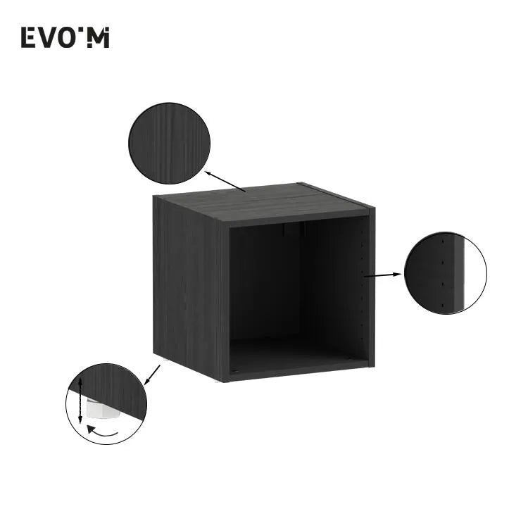 Caisson SPACEO Evo'M effet bois Noir H.38,4 X L.40 X P.38 cm