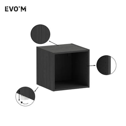 Caisson SPACEO Evo'M effet bois Noir H.38,4 X L.40 X P.38 cm