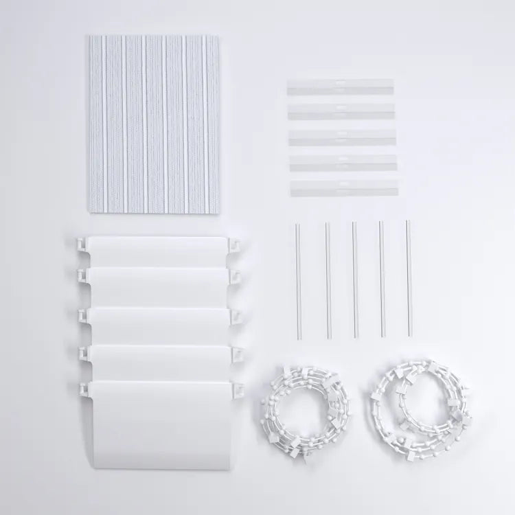 Lot de 5 lamelles de store californien Pure, l.8.9 x H.260 cm, blanc line