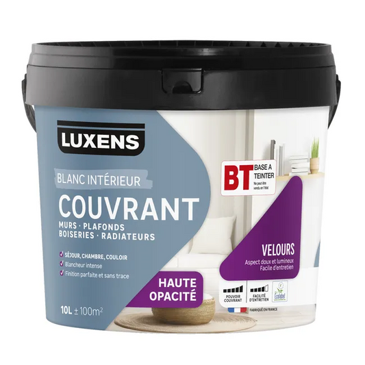 Base T / Machine à teinter / Peint Blanc couvrant velours LUXENS 10 L