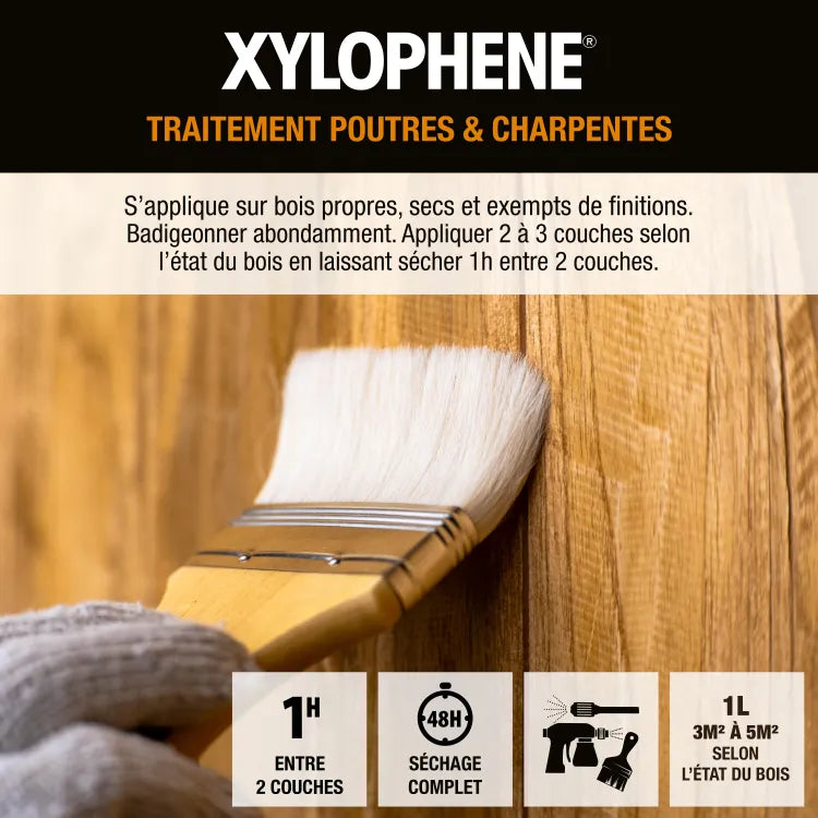 Traitement du bois intérieur Poutre et charpente XYLOPHENE 20L