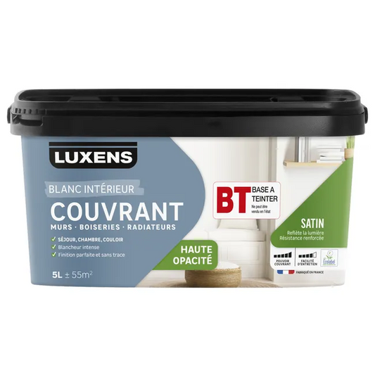 Base T / Machine à teinter / Peint Blanc couvrant sat LUXENS 5 L
