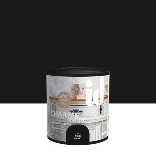 Peinture meuble et objet Charme ID noir chaulé mat 0.5L
