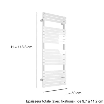 Sèche-serviettes eau chaude ACOVA, 586 W, H.118.8 x l.50 cm Ancélia blanc