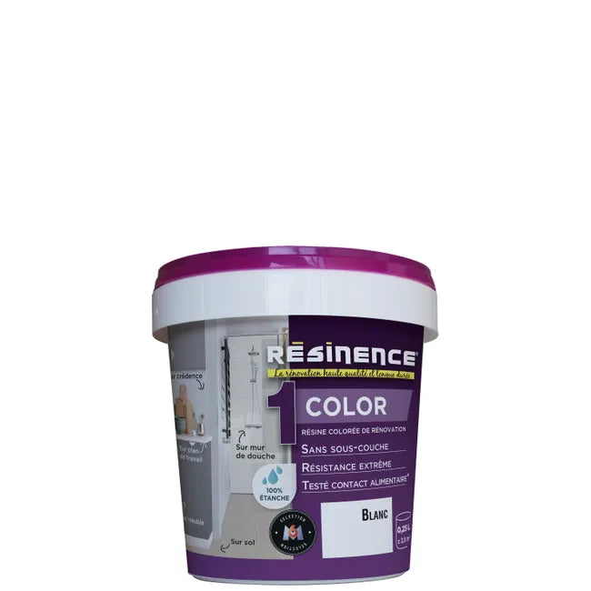 Résine évier color RÉSINENCE, blanc satiné, 0.25 l