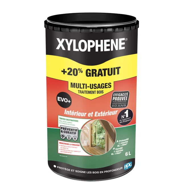 Traitement du bois multi-usages Evo+ XYLOPHENE 5L +20% gratuit