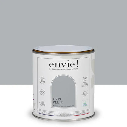 Peinture mur, boiserie gris pluie velours ENVIE Biosourcée 0.5L