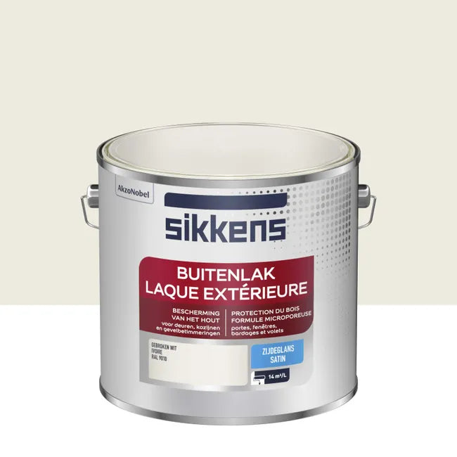 Peinture extérieure bois Laque extérieure SIKKENS ivoire satiné 2.5l