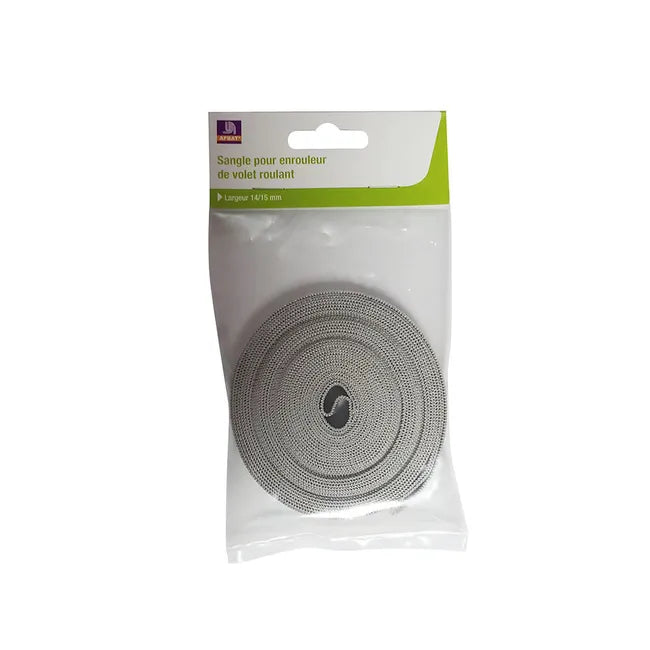 Sangle pour enrouleur polyester largeur 14/15 mm, L.5800 x Ep.2 mm AFBAT