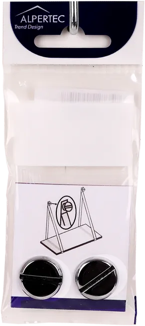 Equerre de fixation murale polyester chrome argente, H.0.18 x P.0.39 cm