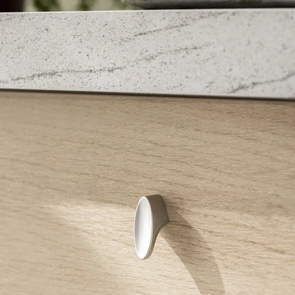 Bouton de meuble ovale Elisse, zamak nickel peint L.15.3 mm