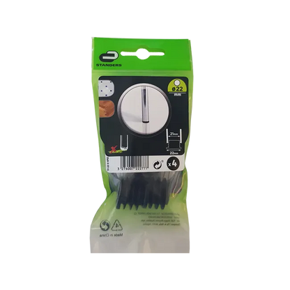 Lot de 4 embouts de meuble rond polypropylène noir, Diam.12 mm H.17.6 mm
