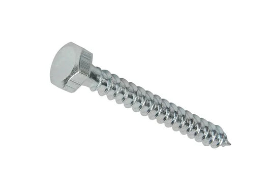 Lot de 2 tirefonds acier tête 6 pans STANDERS, Diam.120 mm x L.60 mm