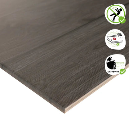 Carrelage sol extérieur effet bois anthracite Yanuka l.60.8 x L.60.8 cm ARTENS