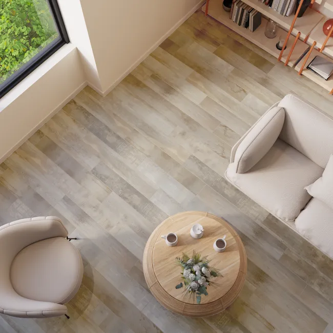 Carrelage sol/mur intérieur effet bois marron naturel Imara l.15 x L.90cm ARTENS