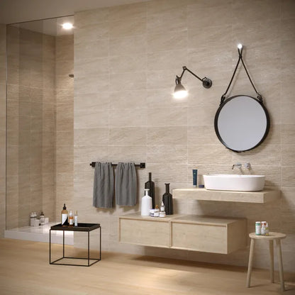 Carrelage mur intérieur effet pierre beige Lithos l.20 x L.50 cm x Ep.7 mm