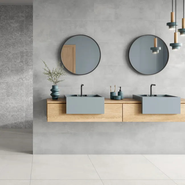 Carrelage mur intérieur effet béton gris Orion l.90 x L.33.3 cm
