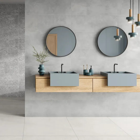 Carrelage mur intérieur effet béton gris Orion l.90 x L.33.3 cm