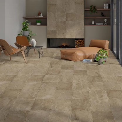 Carrelage effet pierre taupe Roots l.45 x L.45 cm STN CERAMICA