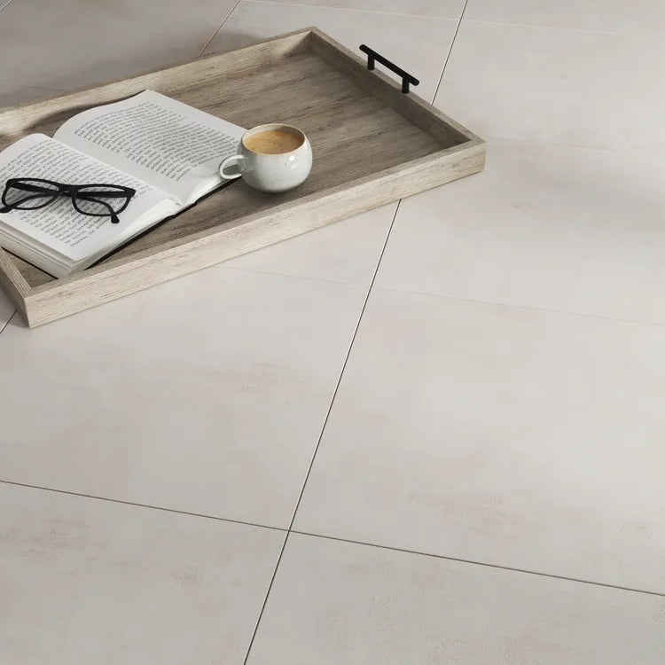 Carrelage sol intérieur / mur intérieur effet béton beige Shala l.45 x L.45 cm A