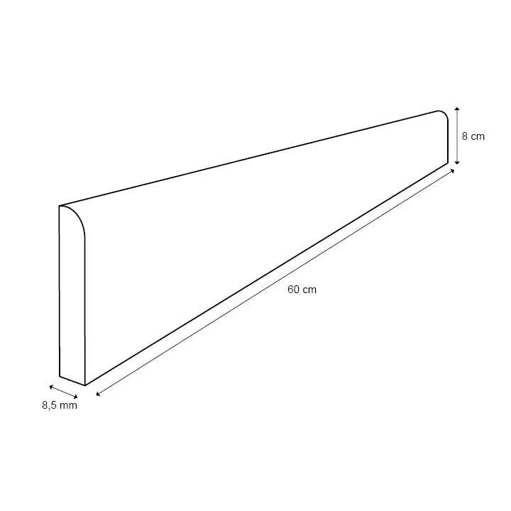 Lot de 4 plinthes Wakefield, l. 8 x L. 60 cm, Ep.8.5 mm