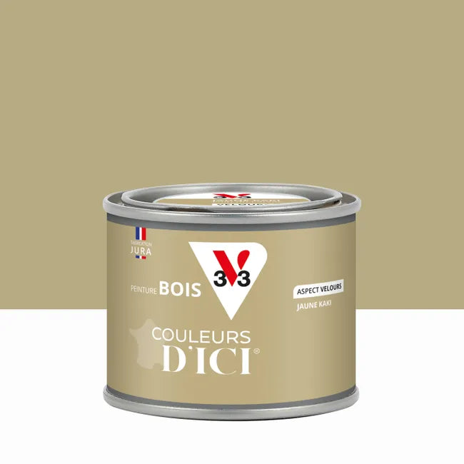 Peinture extérieure bois, volet Couleurs d'ici ® V33 jaune kaki velours 125ml