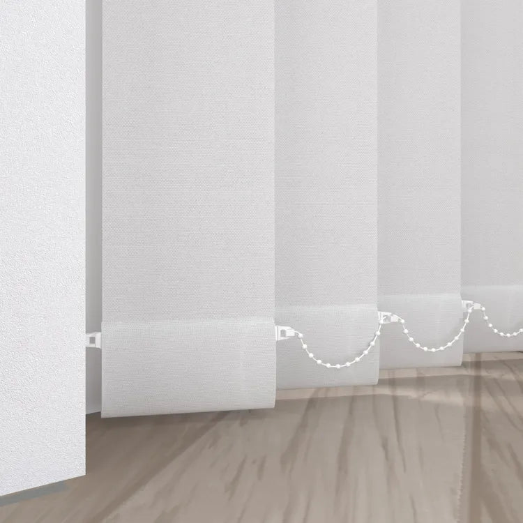 Lot de 5 lamelles de store californien Pure, l.8.9 x H.260 cm, blanc panama