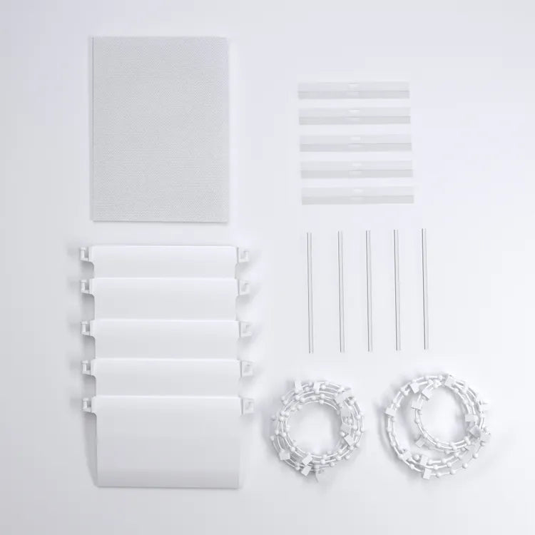 Lot de 5 lamelles de store californien Pure, l.8.9 x H.260 cm, blanc panama