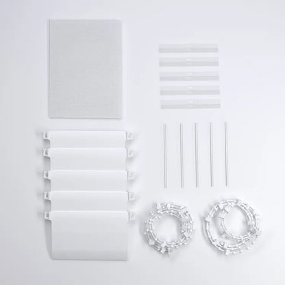 Lot de 5 lamelles de store californien Pure, l.8.9 x H.260 cm, blanc panama