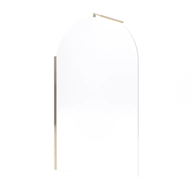 Paroi de douche à l'italienne verre transparent, l.120 cm, Ep.8 mm, doré Miranda