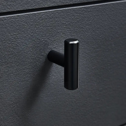 2 boutons de meuble En T Urban, acier noir verni