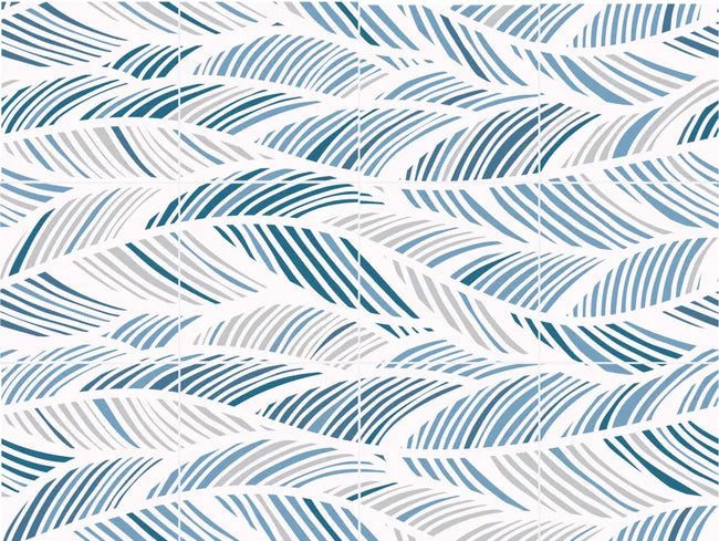 Lot de 12 stickers décoratifs vagues, bleu, 15 cm x 15 cm