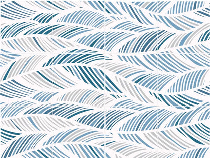 Lot de 12 stickers décoratifs vagues, bleu, 15 cm x 15 cm