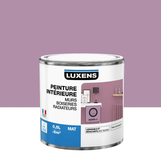 Peinture mur, boiserie, radiateur Multisupports LUXENS berry 5 mat 0.5 l