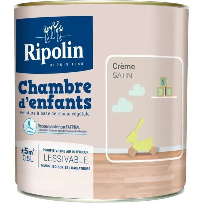 Ripolin Peinture Murale Speciale Chambre Denfants - Creme Satin, 0,5l