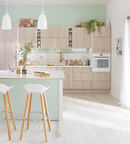 Façade de tiroir de cuisine Nordik effet frêne mat H.25.3 x l.119.7 cm