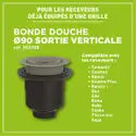 Bonde pour receveur de douche sans capot, Diam.90 mm, VALENTIN