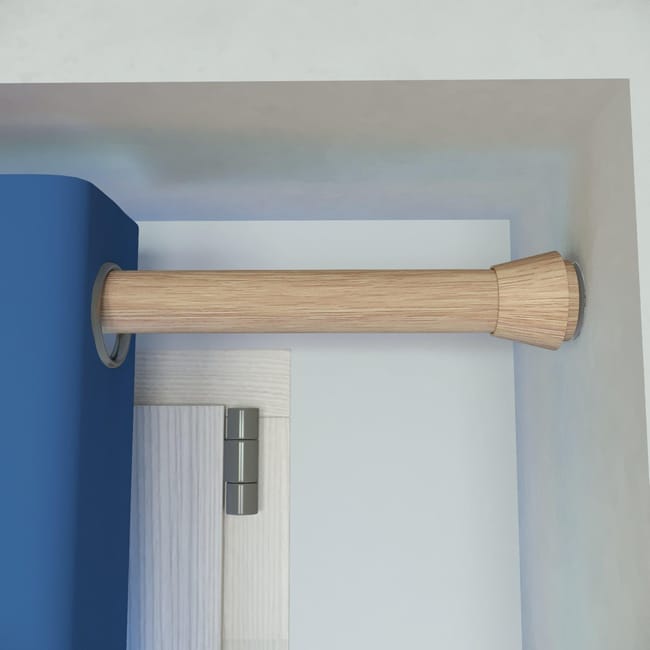 Kit de barres à rideaux Yuko Diam.28 mm beige 60 cm