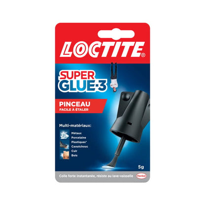 Colle d'assemblage liquide cyanoacrylate Super glue 3 pinceau LOCTITE, 5 g trans