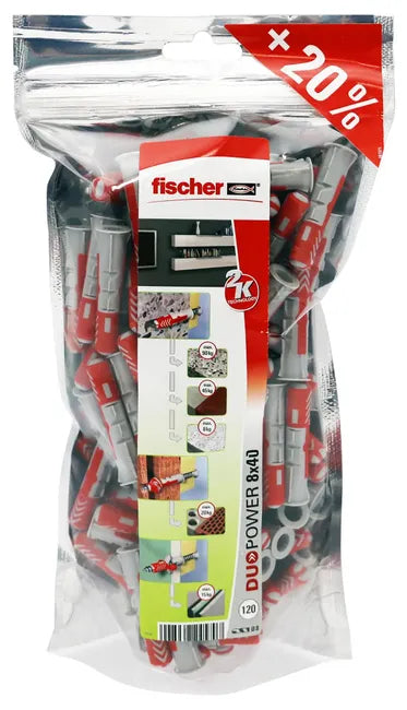 Lot de 120 chevilles pour tout type de mur BIG PACK DuoPower 8 FISCHER