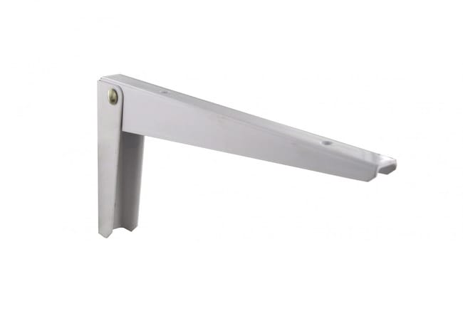 Equerre Escamotable acier epoxy blanc, H.13 x P.30 cm